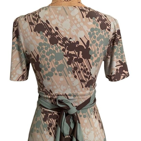 BCBG MaxAzria Gray Blue Faux Wrap Dress - Size 00 - Picture 6 of 10